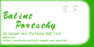 balint portschy business card